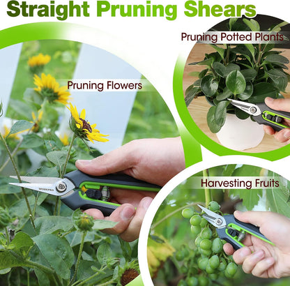 WORKPRO 2-Pack Garden Pruning Shears, 8" Bypass & 6.25" Straight Shears