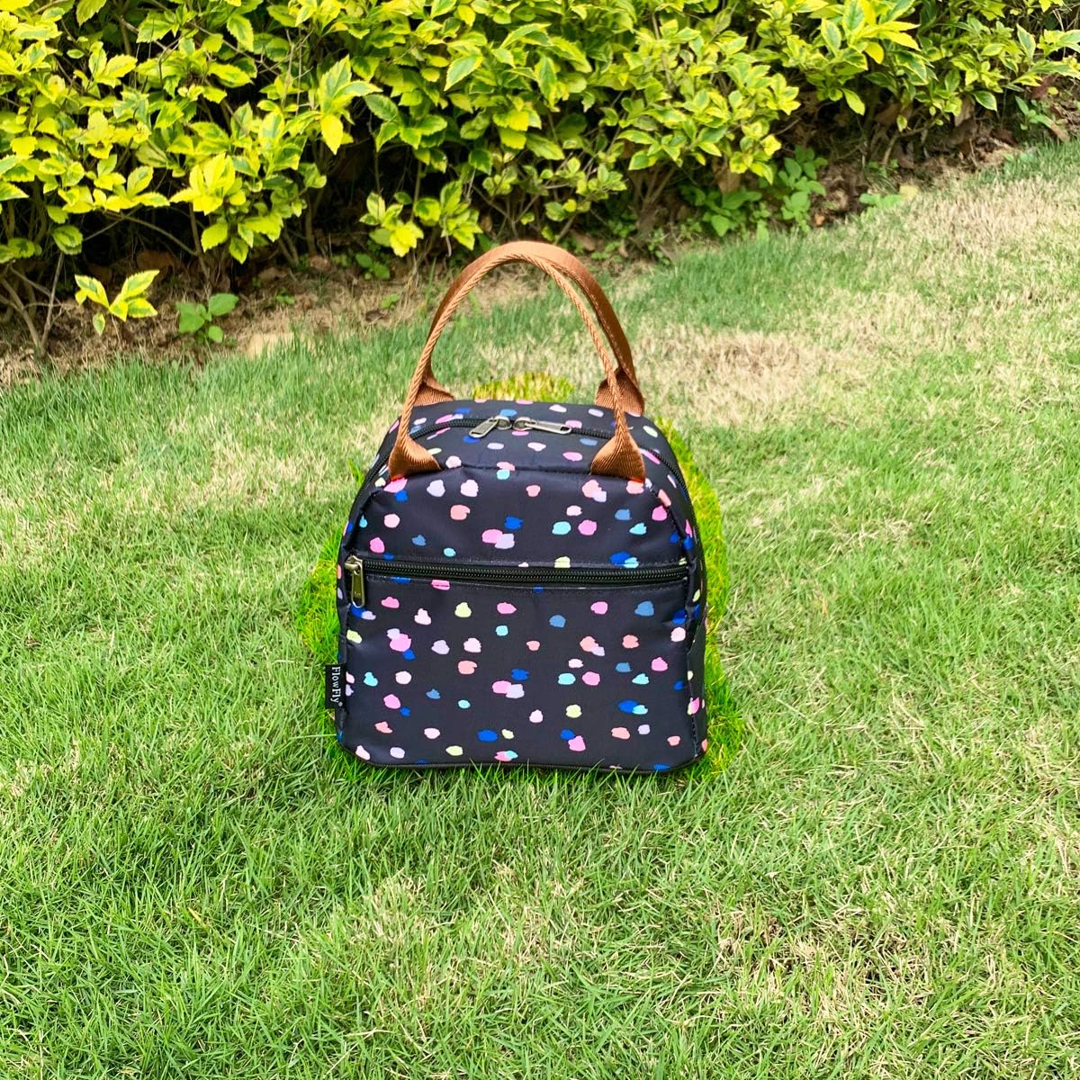 FlowFly Insulated Lunch Cooler Bag - Tote Bag Organizer for Women/Men, Black - Colors A