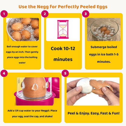 The Negg Boiled Egg Peeler - White