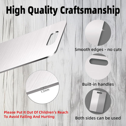 4 Packs Stainless Steel Cutting Boards Set for Kitchen, 304 Steel Metal Chopping Boards for Meat, Fruits & Break, Non-Slip, Dishwasher Safe (15.3"x11", 13.4"x9", 11.8"x8", 9.5''x5.9'')