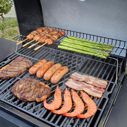 Utheer 2-Pack Griddle Warming Rack for Blackstone 28" Griddles, Stainless Steel Flat Top Grill Accessories | Reversible Rack Adds Prep Space, Foldable Clip-On Design Expands Cooking & Holding Area