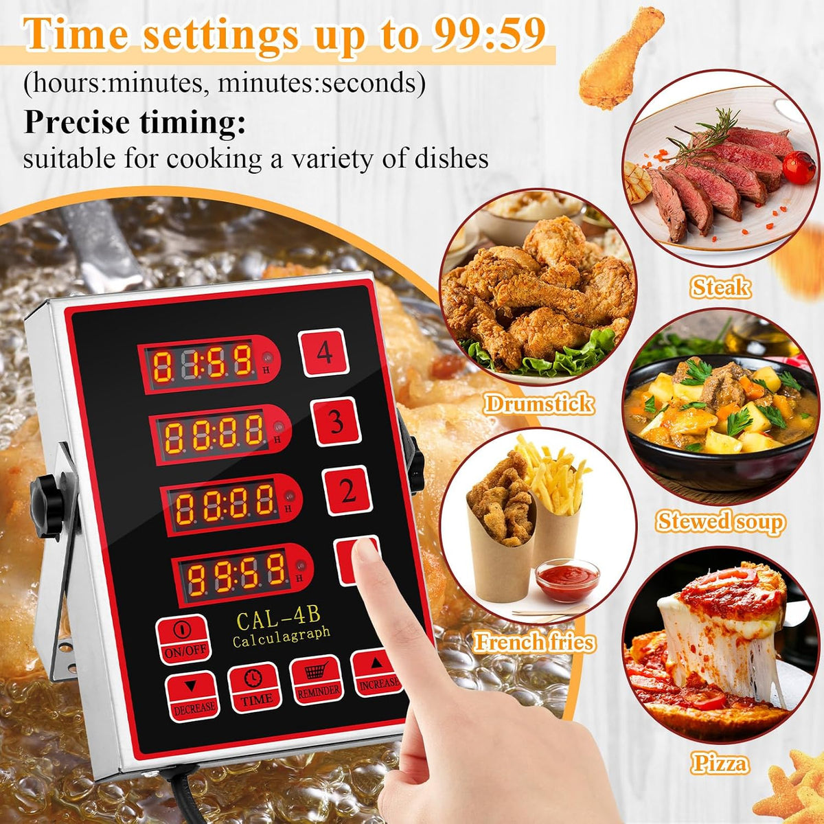 Relaxweex Commercial Digital Kitchen Timer for Cooking, 8 Channel