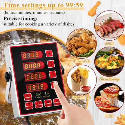 Relaxweex Commercial Digital Kitchen Timer for Cooking, 8 Channel