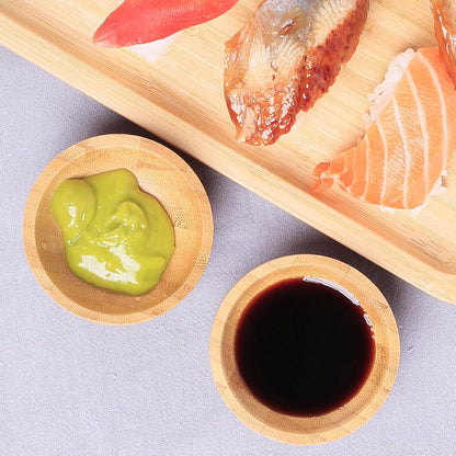 Dipping Bowls Set, Small Bamboo Pinch Bowls for Soy Sauce/Condiment/Snacks, Mini Serving Bowls for Charcuterie Board for BBQ/Entertaining, 1.4 oz Bamboo Wooden Ramekins