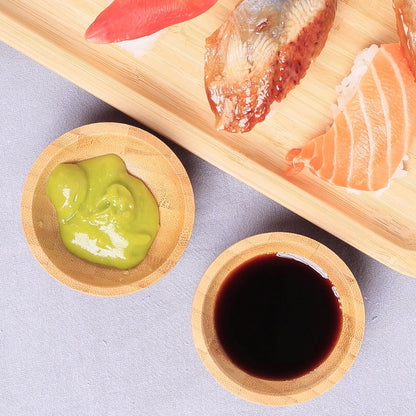 Dipping Bowls Set, Small Bamboo Pinch Bowls for Soy Sauce/Condiment/Snacks, Mini Serving Bowls for Charcuterie Board for BBQ/Entertaining, 1.4 oz Bamboo Wooden Ramekins