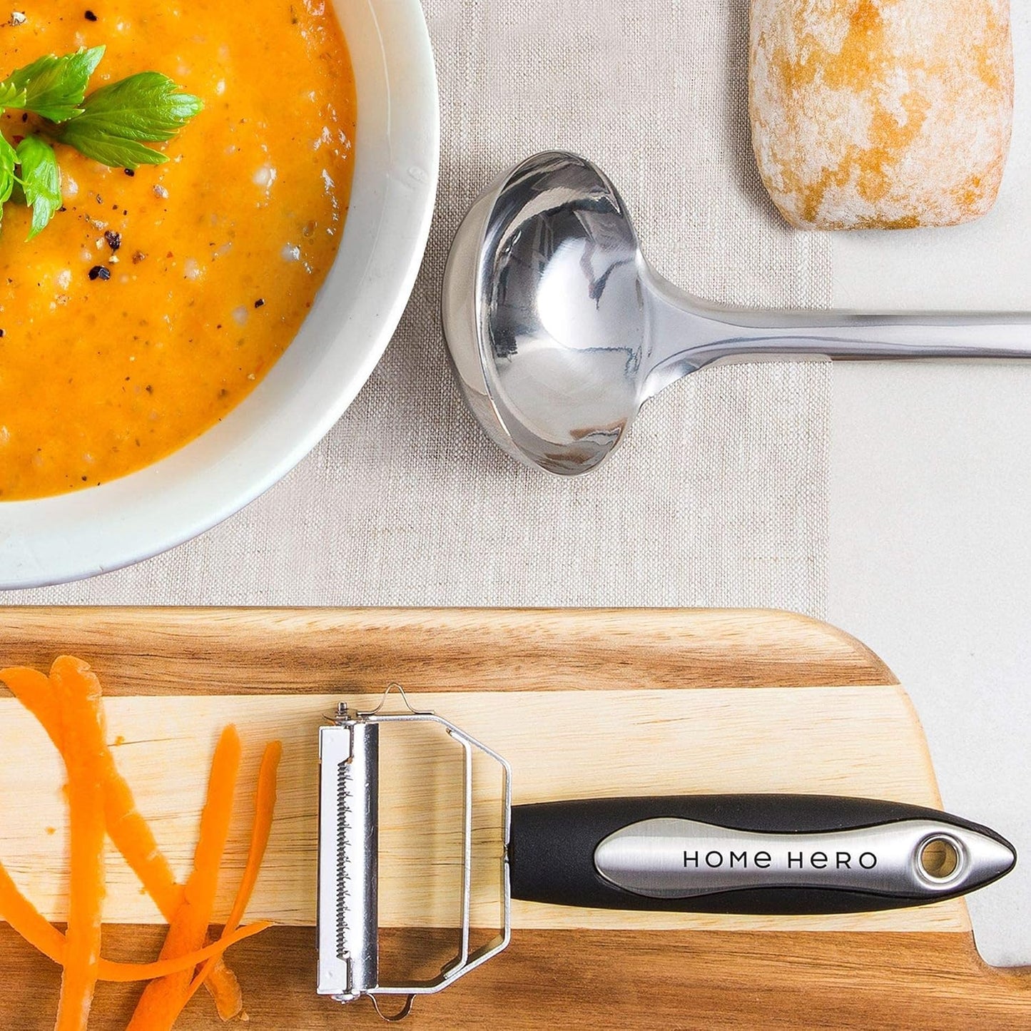 Home Hero Silicone Kitchen Utensils Set - Heat Resistant Non-Scratch Cooking Utensils - Ergonomic Silicone Spatula Set - Dishwasher Safe Kitchen Tools - 26 Piece, Stone