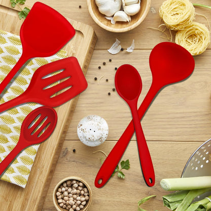 E-far 10 Pieces Silicone Cooking Utensils Set, Heat Resistant Kitchen Utensil Set for Nonstick Cookware, Kitchen Cooking Tools with Spatula, Spoon, Slotted Turner, Non-Toxic & Dishwasher Safe (Khaki)
