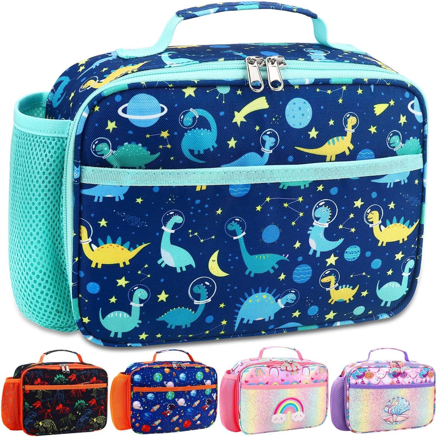 RHCPFOVR Kids Lunch Bag - Insulated Lunch Box for Boys Girls,Washable Lunch Bag and Reusable Toddler Leak-proof Lunchbox for School and Daycare - Colors B