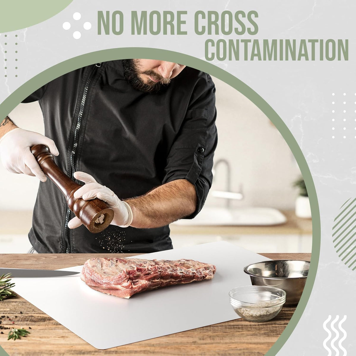 Crown Display Disposable Cutting Boards for Kitchen Black Cutting Board 10 Inch X 13.5 Inch Flexible Cutting Boards For Kitchen ~ Patent Pending ~ Recyclable Disposable Cutting Board Sheets