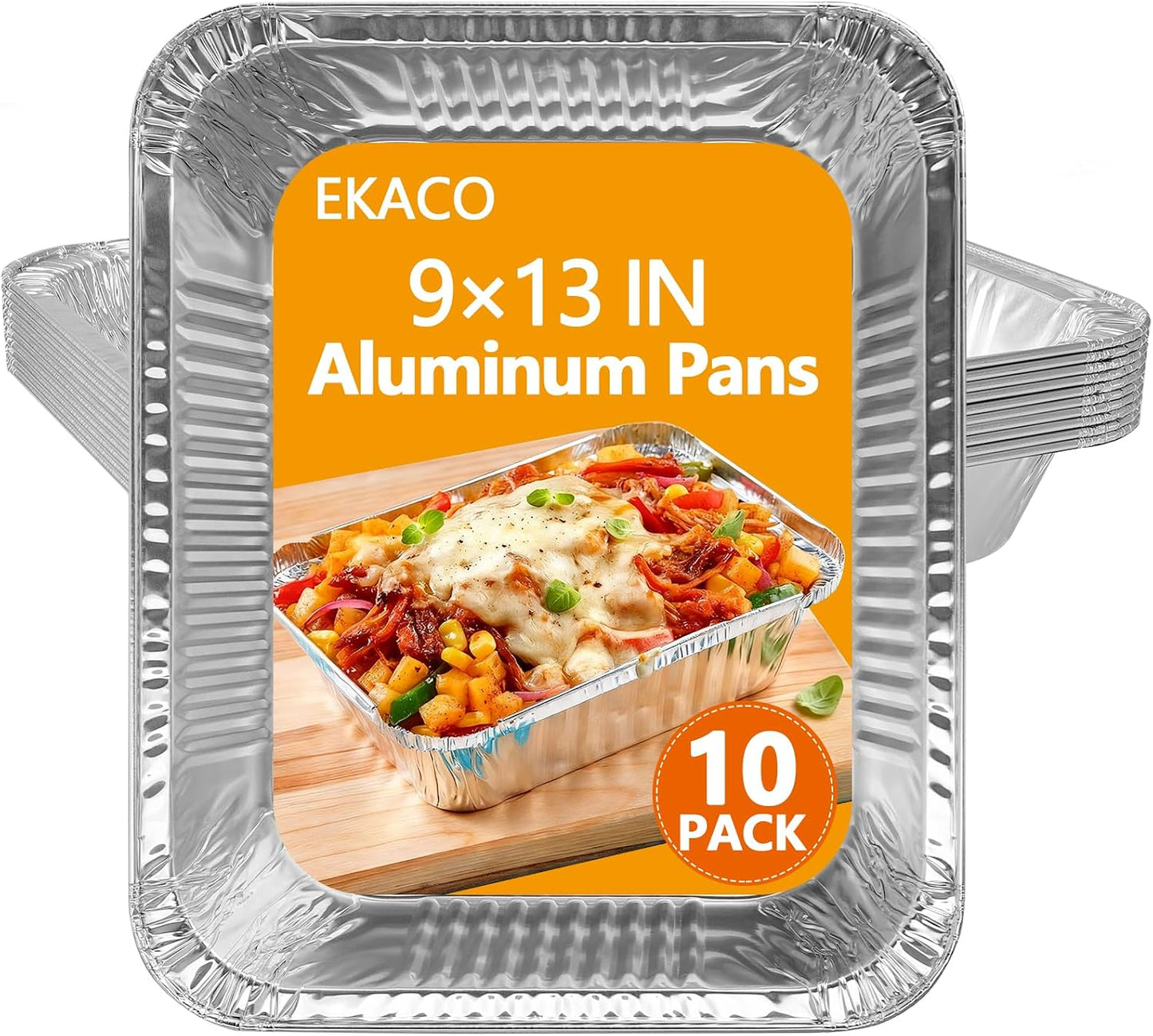 Thickened 9x13 Aluminum Pans with Lids, 20 Pack Heavy Duty & Extra Deep Disposable Aluminum Foil Pans, Disposable Half Size Foil Baking Tray for Cooking, Meal Prep, Baking, Roasting