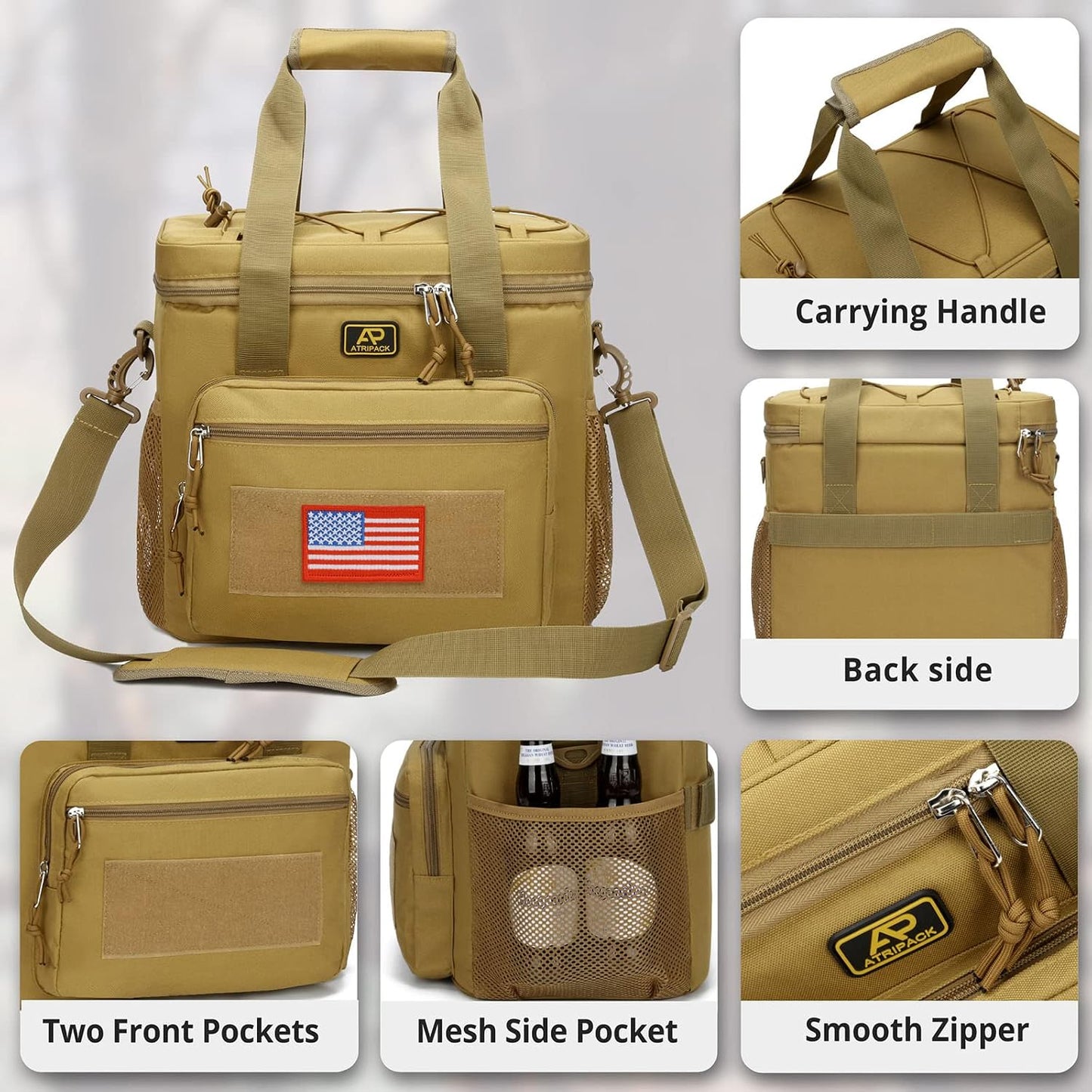 Lunch Box for Men, Tactical Lunch Bag MOLLE Webbing Leakproof Insulated Lunch Cooler Women Adult Meal with Adjustable Shoulder Strap Lunch Pail (Blue)