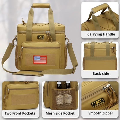 Lunch Box for Men, Tactical Lunch Bag MOLLE Webbing Leakproof Insulated Lunch Cooler Women Adult Meal with Adjustable Shoulder Strap Lunch Pail (Blue)