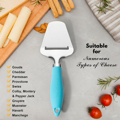 Rainspire Upgraded Non-Stick Cheese Slicers for Block Cheese Multi-Functional Cheese Cutter for Mozzarella, Cheddar, Gruyere Charcuterie Accessories Dishwasher Safe Kitchen Tools, Black
