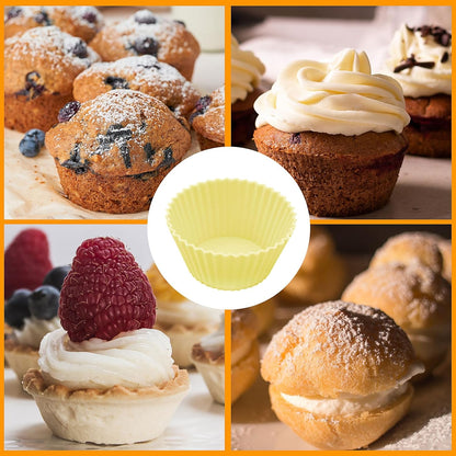 6 pack Silicone Baking Cups, Reusable Muffin Liners Non-Stick Cup, Cake Molds Set,Cupcake Silicone Liner Cupcake Holder,Bpa Free (navy blue)