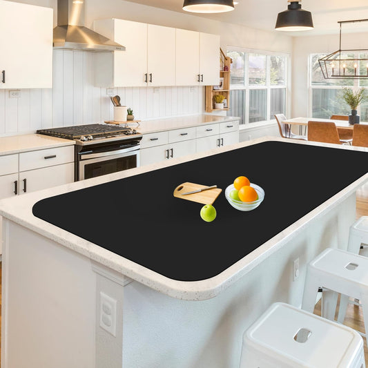 Silicone Mats for Kitchen Counter, Treerit 47.24"x 23.62" Extra Large Silicone Mat, Non-slip Heat Resistant Kitchen Counter Mat, Quartz Countertop Protector, Shipped Rolled Up, No Creases, Gray