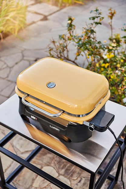 Weber Lumin Compact Outdoor Electric Barbecue Grill, Light Green - Great Small Spaces such as Patios, Balconies, and Decks, Portable and Convenient