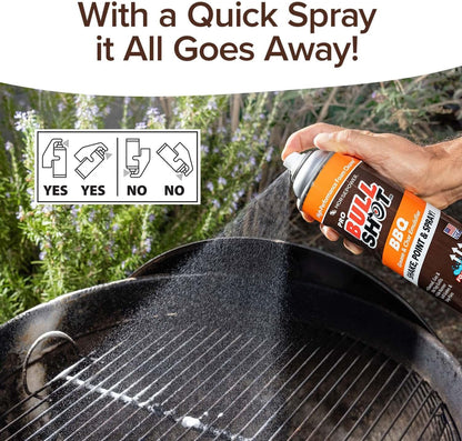 Bull Shot BBQ MAX Pro Super-Concentrated Foaming Grill Cleaner, AS SEEN ON TV, Made in USA, Shake, Point & Spray, Emulsifies Grease & Char on Grills, Stove Burners, Drip Pans & More