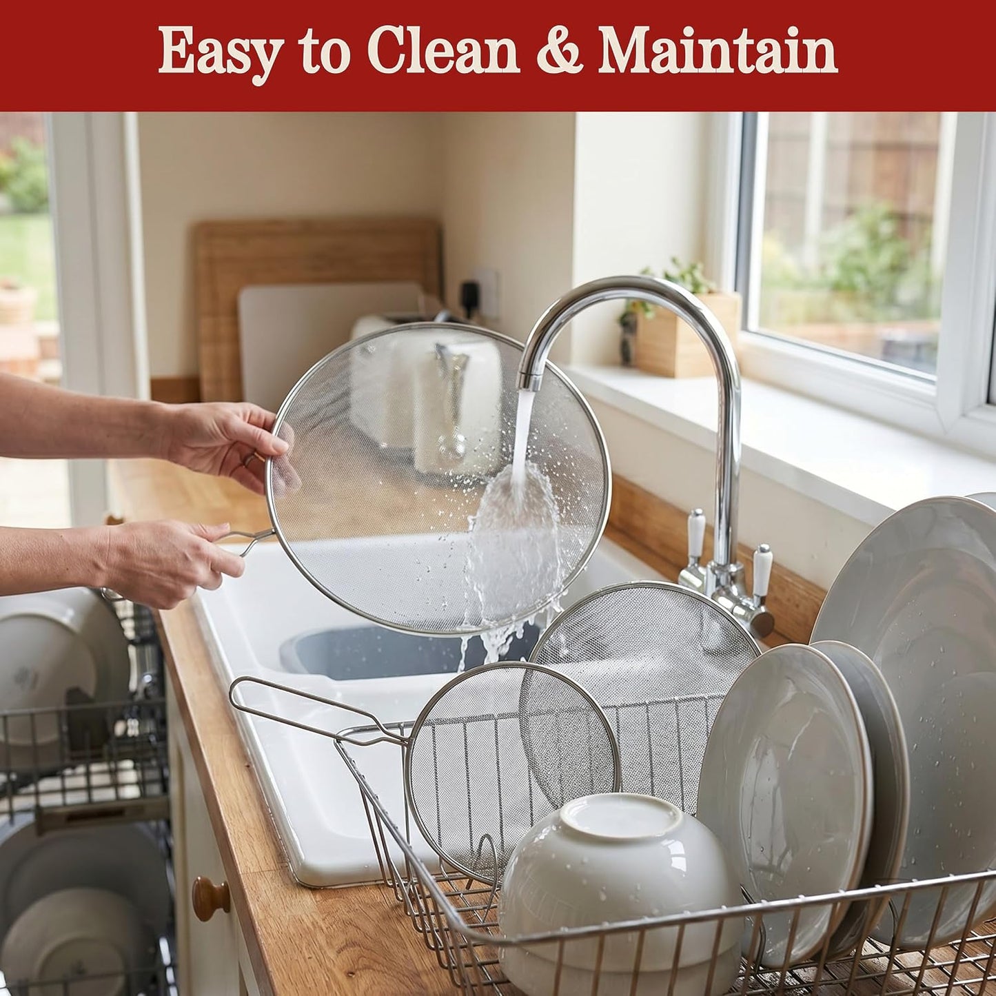 3-Piece Splatter Screen Set – Fine Mesh Stainless-Steel Grease Splatter Guard for Pots, Pans, and Skillets – Kitchen Gadgets by Classic Cuisine