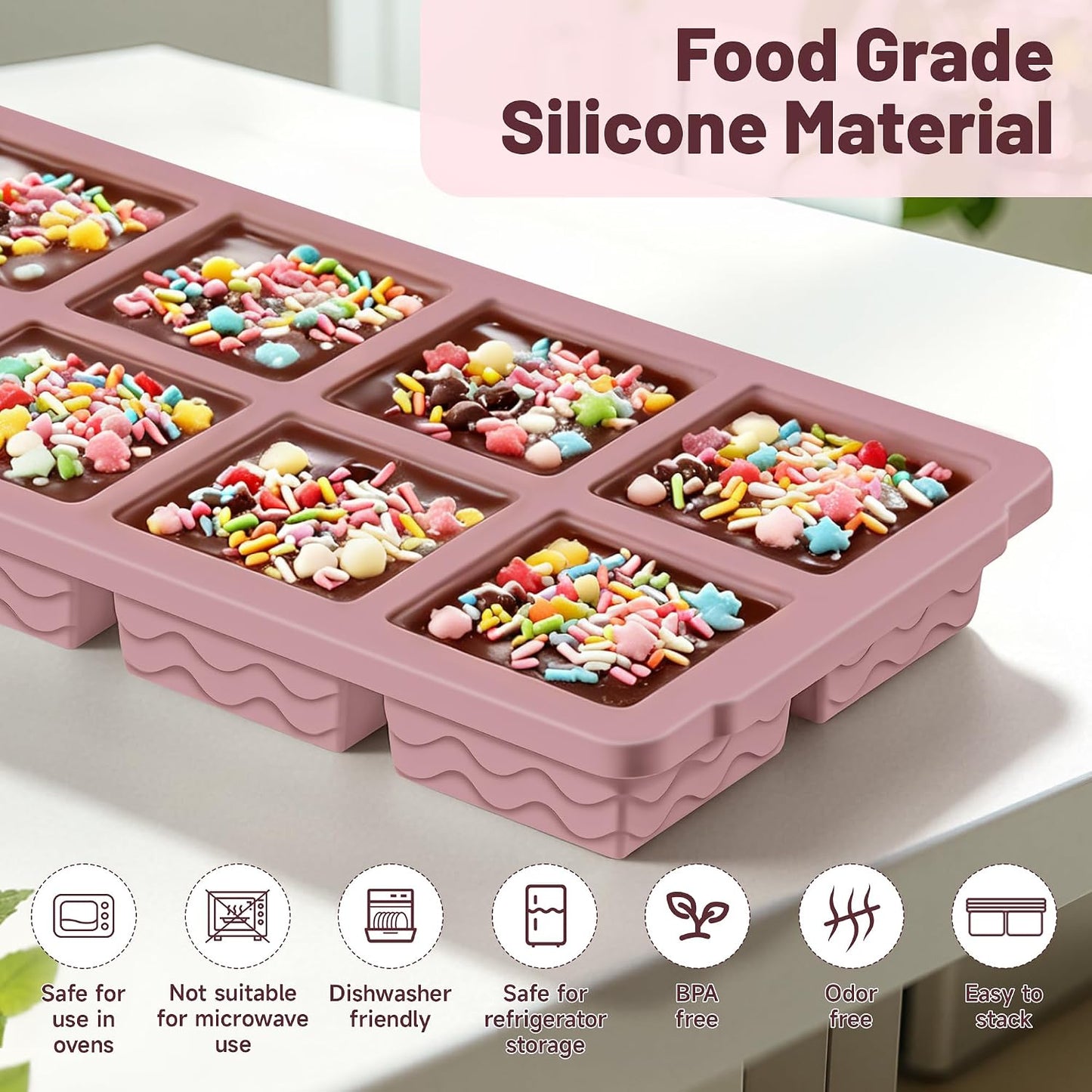 Silicone Freezer Trays with Lid for Soup, 1-Cup & 2-Cup Large Ice Cube Molds Food Storage Containers for Meal Prep, Freeze 500mL/250mL/125mL Portions – 2 Pack