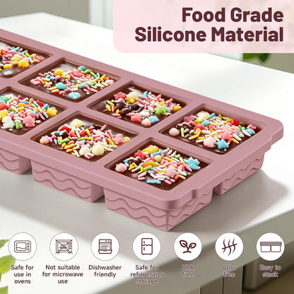 Silicone Freezer Trays with Lid for Soup, 1-Cup & 2-Cup Large Ice Cube Molds Food Storage Containers for Meal Prep, Freeze 500mL/250mL/125mL Portions – 2 Pack