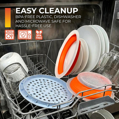 CanCooker Batter Bowl XL: Collapsible, Mess-Free, Dishwasher and Microwave Safe, Chemical-Free in Vibrant Orange