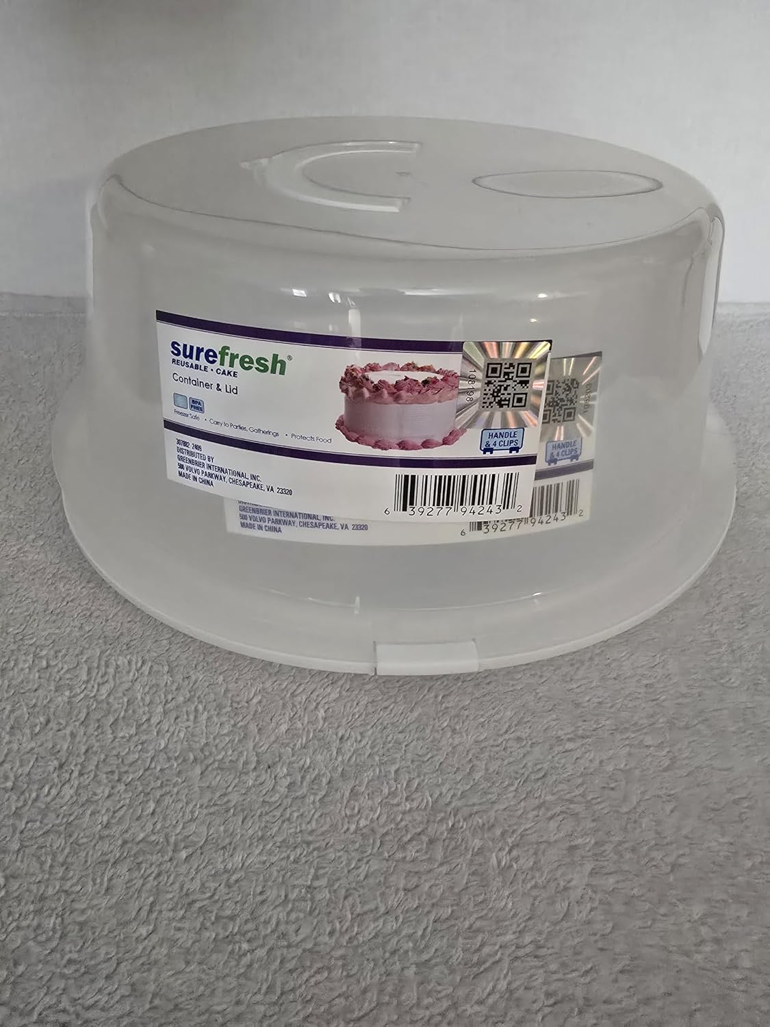 SURE FRESH CONTAINERS (1, Cake Container & Lid) by SureFresh