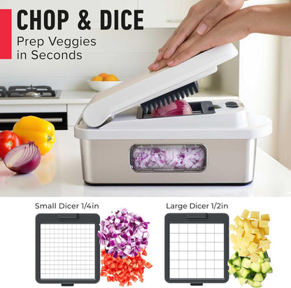 MUELLER HOME Pro-Series 10-in-1 Stainless Steel Multi Vegetable Chopper