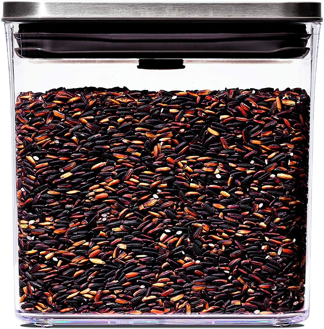 OXO Steel POP Container Big Medium Square - 4.4 Qt for Flour, Sugar and More,Grey