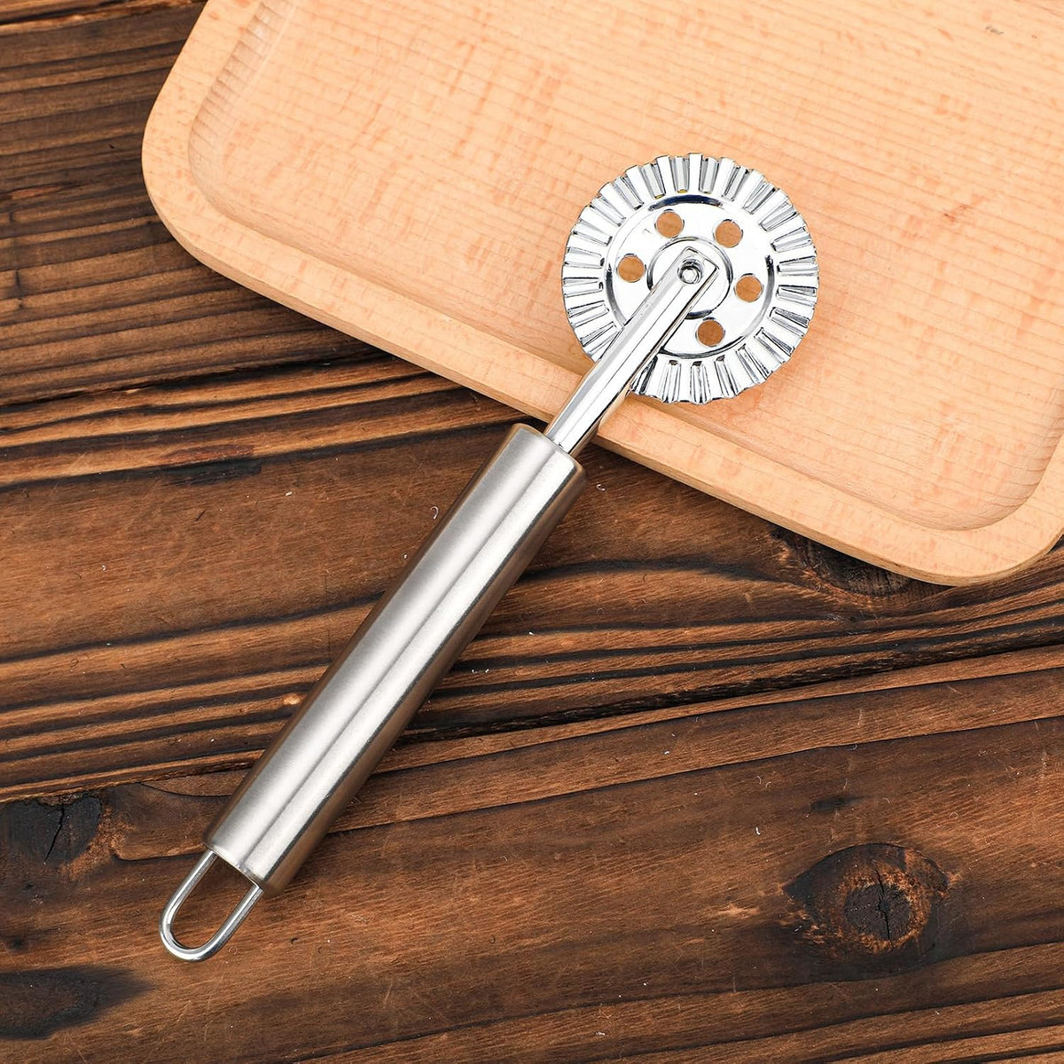 Pastry Wheel Cutter, Stainless Steel Fluted Pasta Crimping Wheel