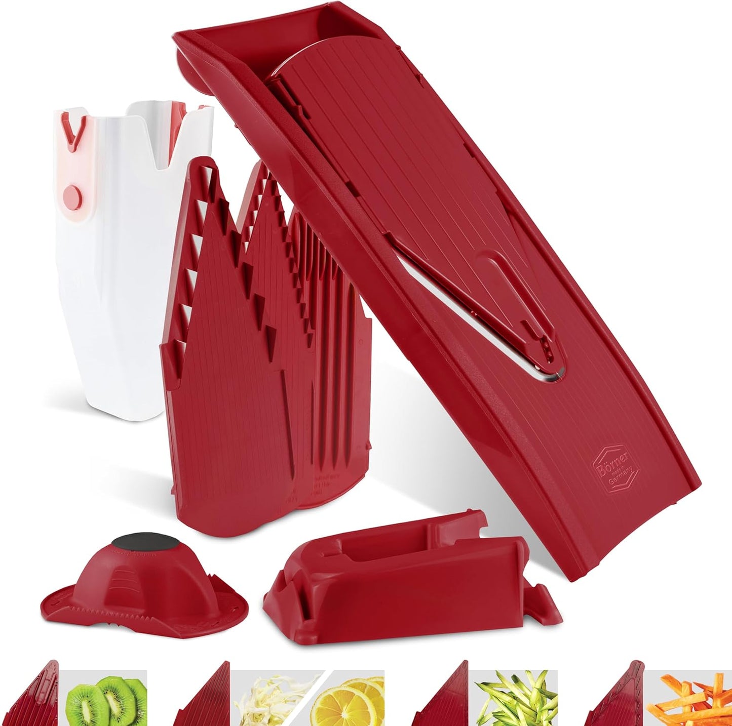 BORNER V Mandoline Slicer Kitchen V1 ClassicLine Starter Set | Vegetable Grater Börner - Quality Made in Germany, Color:White