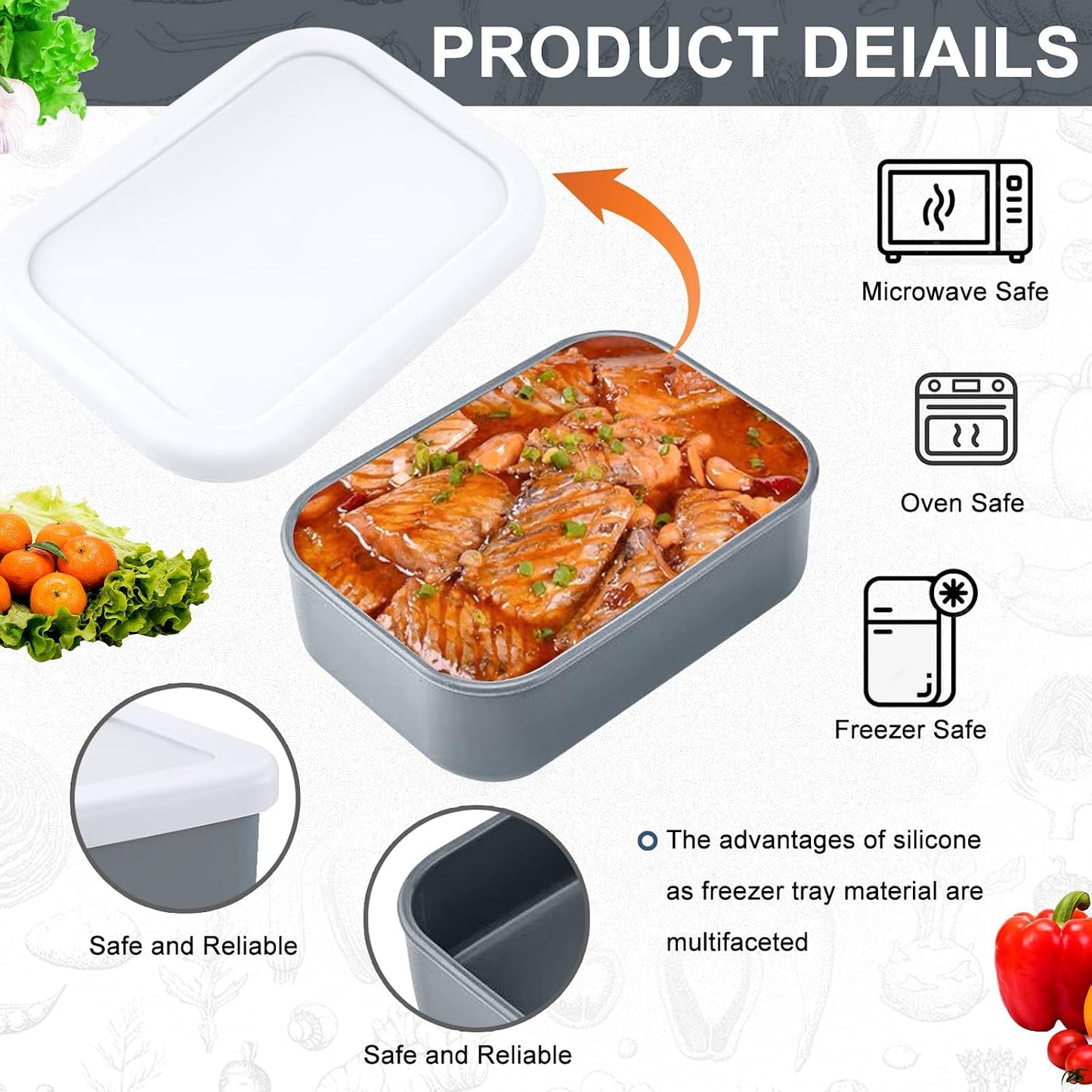 8 PCS 1 Cup Silicone Freezer Molds with Lids, Reusable Leak-Proof Soup Containers, Ice Trays Food Storage Trays for Meal Prep, Soups, Sauces, Stews, Dishwasher Safe(Grey, 250, Milliliters)