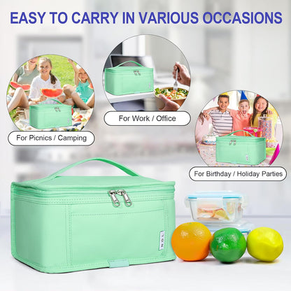 NOL Mini Insulated Lunch Bag for Women Men Kids | Small Leakproof Reusable Lunch Tote | Fits 6 Cans 330ml | Thermal Cooler for Work School Picnic Camping, Navy blue