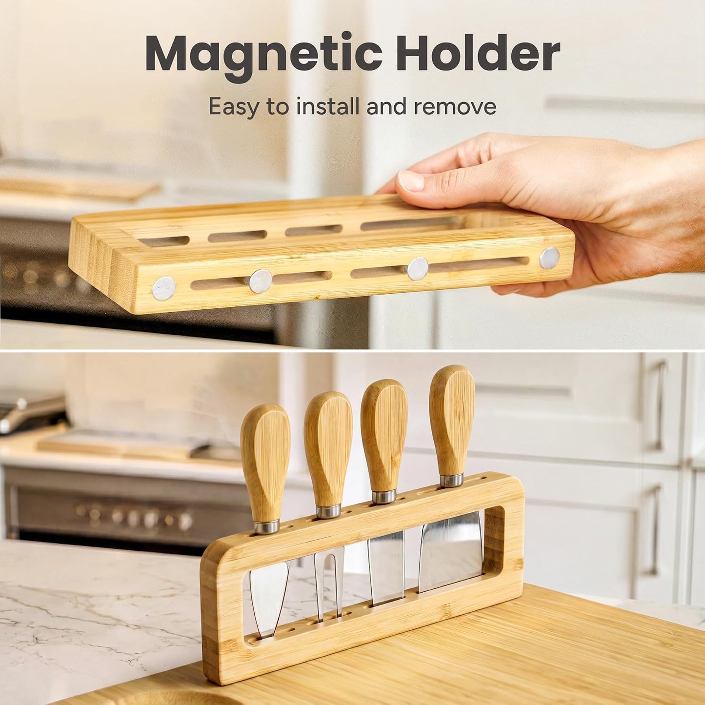 SMIRLY Charcuterie Boards Set, Large Cheese Board Set, Natural Bamboo Charcuterie Tray Cheese Platter with Accessories - Housewarming Gifts New Home, Wedding & Bridal Shower Gifts for Women, Couples