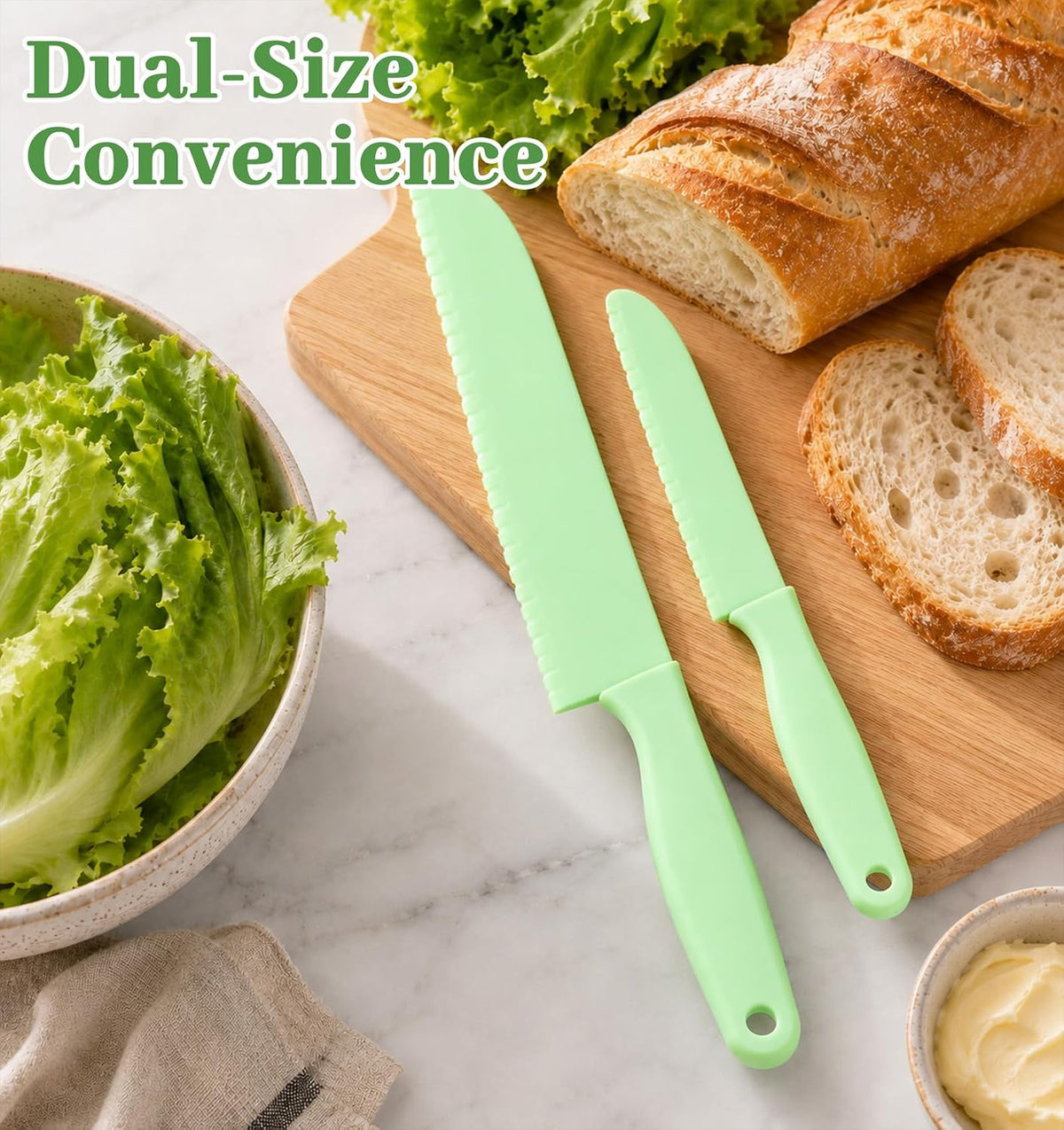 2 Pcs Lettuce Knife to Prevent Browning, Plastic Lettuce Knife, Dishwasher