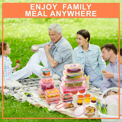 70 Pcs Large Food Storage Containers with Lids Airtight-2500ML to Small Box,Total 22812 ML Stackable Kitchen Bowls Set(35 Containers,35 Lids)-BPA Free Leak proof Plastic Boxes-Microwave safe