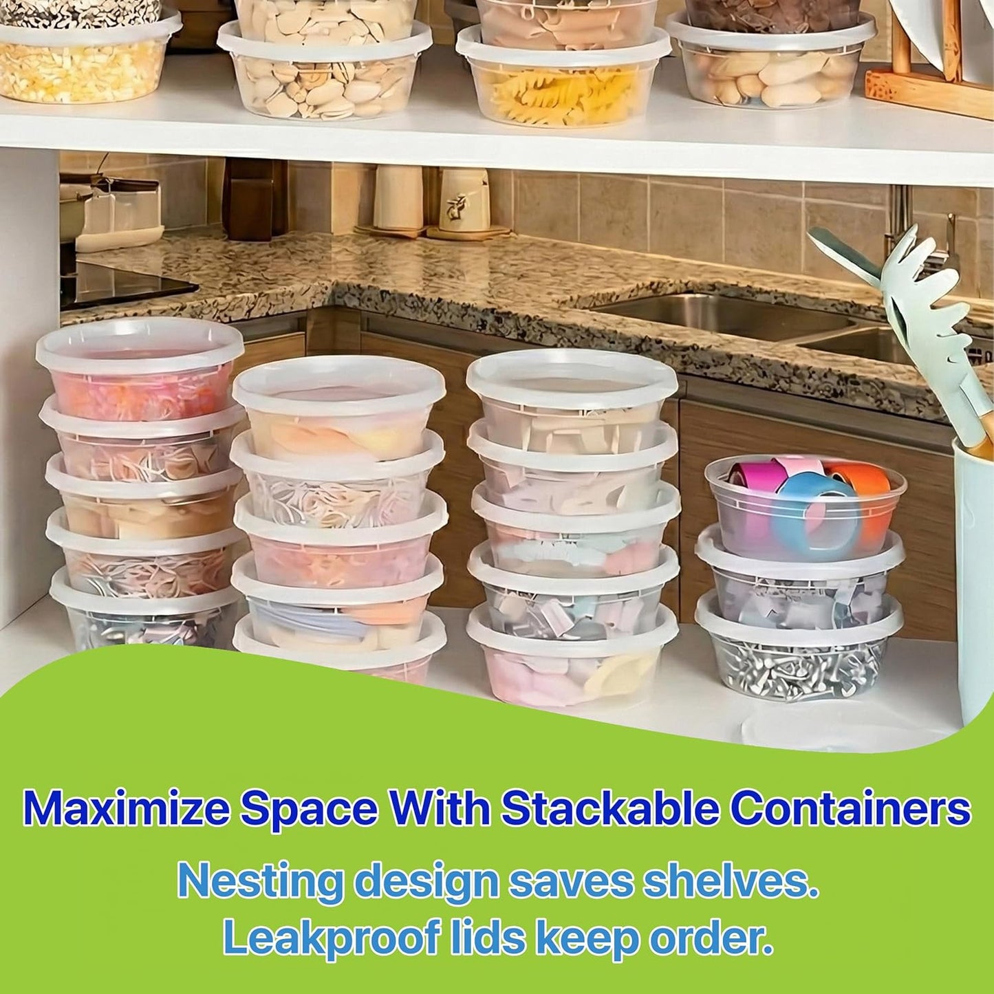 Food Storage Containers [10 Set] x [32 oz] Plastic Deli Containers with Lids Soup Meal Prep Containers | BPA Free | Stackable | Leakproof | Microwave/Dishwasher/Freezer Safe (10 Set, 32 oz)