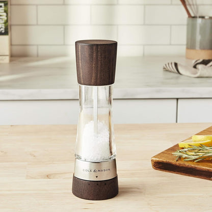 COLE & MASON Derwent Salt Grinder - Stainless Steel Mill Includes Gourmet Precision Mechanism and Premium Sea Salt