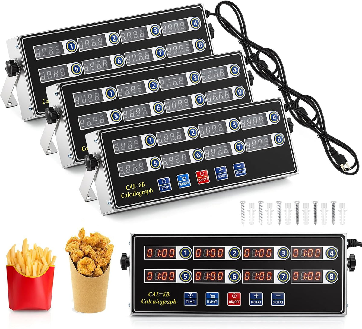 Relaxweex Commercial Digital Kitchen Timer for Cooking, 8 Channel