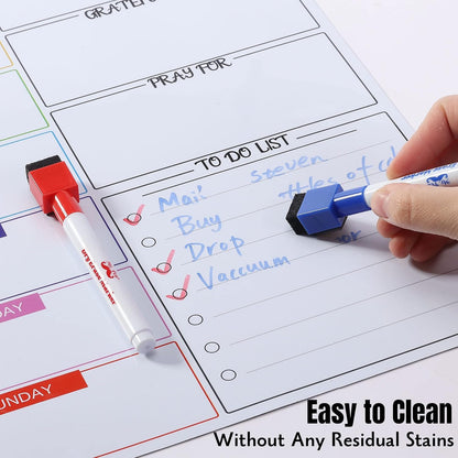 Mr. Pen- Magnetic Weekly Dry Erase Planner for Fridge, 12x15 Inches, Dry Erase Whiteboard Fridge Calendar with 4 Markers & Large Writing Space for Schedules, Chores, Meal Planning & Family To-Do List