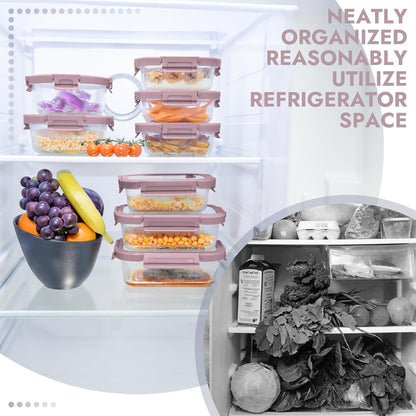 5-Pack Borosilicate Glass Containers with Tempered Lids, 35.2oz/4.4 Cup Airtight Meal Prep Set, Microwave/Freezer Safe (Gray)