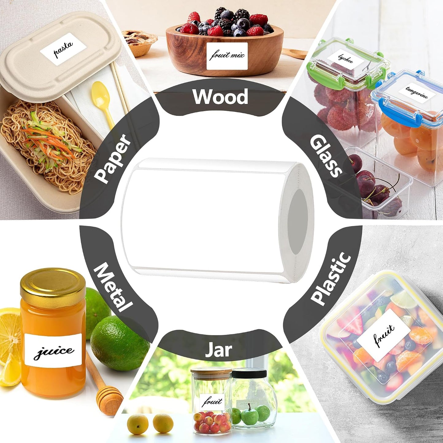 300 Pcs 2×3 Inch Blank Removable Freezer Labels, Waterproof, Oil & Tear Resistant, No Residue Writable Stickers for Food Containers, Jars, Pantry and Meal Prep (Bright)