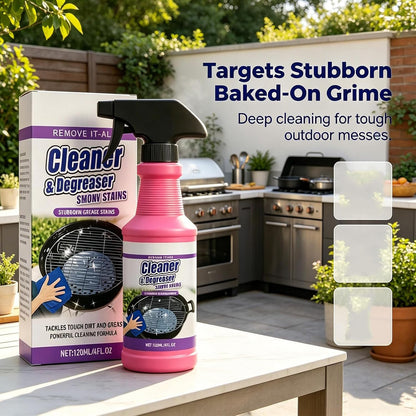 Fast-Acting Heavy-Duty Grill Degreaser Spray, Bbq Grill Cleaner, Outdoor Grills Cleaner, All Purpose Heavy Oil Cleaning Agent for Barbecue Grills,Heavy Duty Cleaner for Burnt Food & Grease (3PCS)