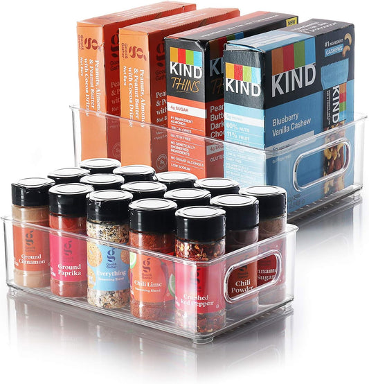StorageBud Pantry Organization And Storage - Refrigerator Organizer Bins - Stackable Clear Fridge & Freezer Organizer Bins - Great Bins For Pantry, Storage, Organizer, Fridge, Freezer, & More
