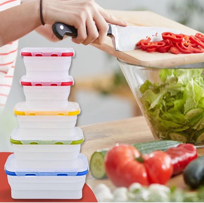 ECOBERI Collapsible Silicone Food Storage Containers, BPA Free, Microwave, Freezer and Dishwasher Safe, Lunch, Meal Prep, Travel, Space-Saving