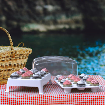 Top Shelf Elements MINI Cupcake Box. NOT For Standard Size Cupcakes. Fashionable Green Carrier Holds 24 MINI-Size Cupcakes, Cupcake Traveler,