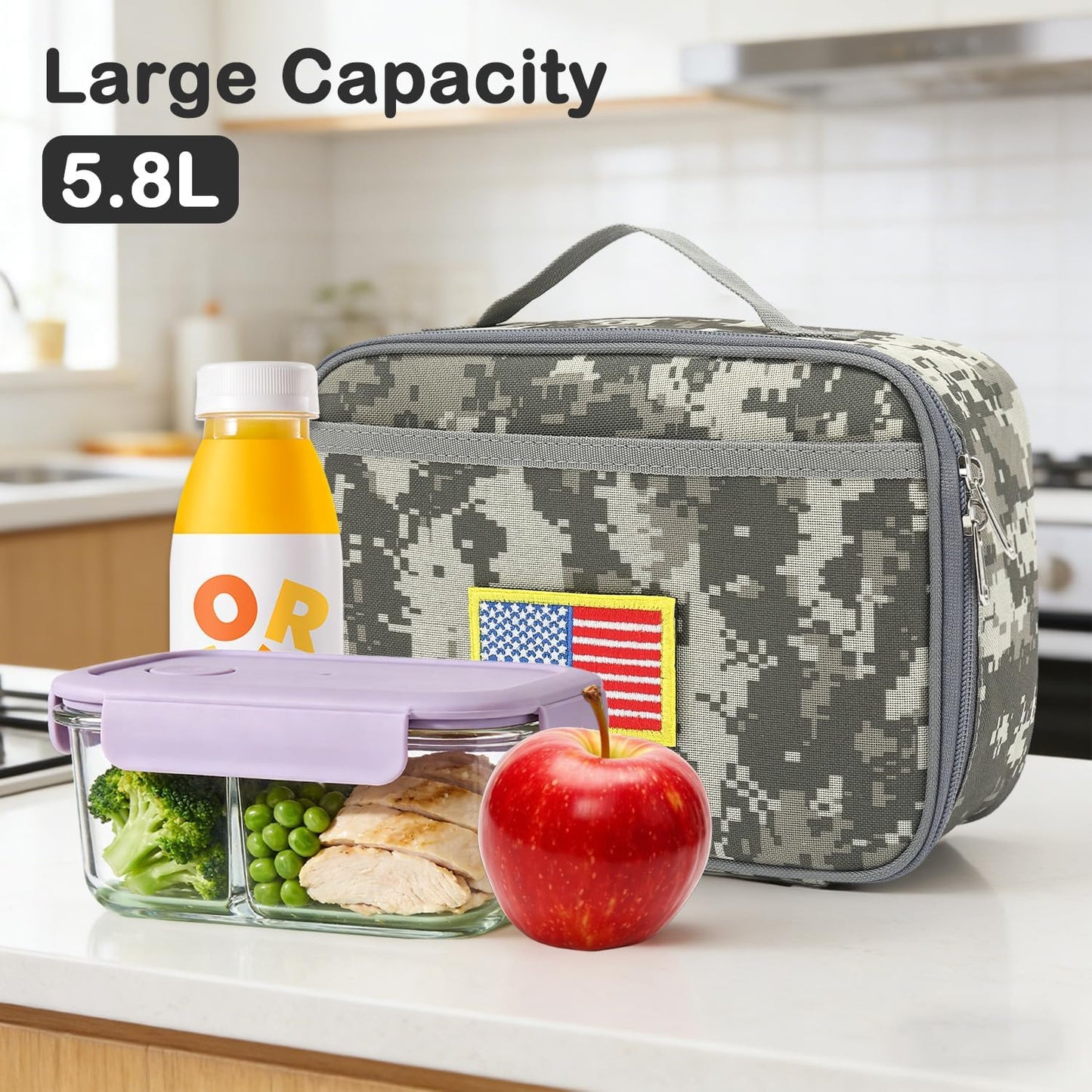 FlowFly Kids Lunch box Insulated Soft Bag Mini Cooler Back to School Thermal Meal Tote Kit for Girls, Boys, Black