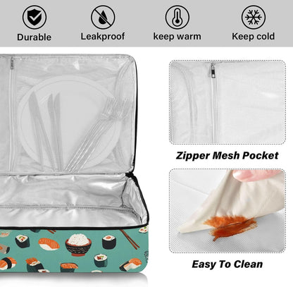 Casserole Carriers for Hot or Cold Food Reusable Casserole Dish Carrier Insulated Thermal Large Capacity Durable Perfect for Party Camping Family Gatherings Yellow Fish - Colors A