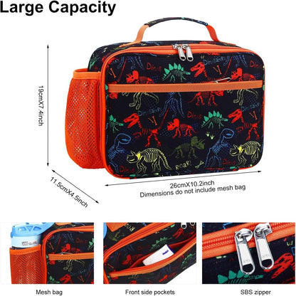 RHCPFOVR Kids Lunch Bag - Insulated Lunch Box for Boys Girls,Washable Lunch Bag and Reusable Toddler Leak-proof Lunchbox for School and Daycare - Colors B