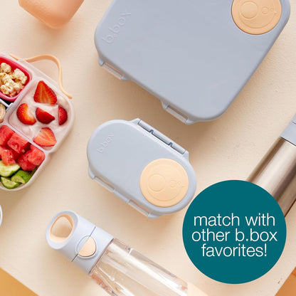 b.box Mini Lunch Box 2-Pack, Leak Proof Bento Box for Kids, 3 Compartment Snack Containers Ages 3+, Lunchbox for Daycare + School, Dishwasher Safe, BPA-Free, PFAS-Free, 4.25 Cup - Blue + Green