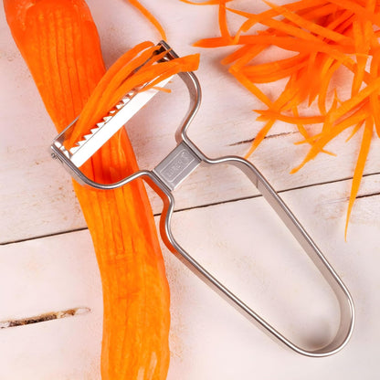 Lurch Germany Julienne Vegetable Y Peeler 5.1 x 2.3 Inches / 13 cm x 6 cm | Stainless Steel Cutter & Slicer for Carrot, Potato & Apple | Veggie Zoodles Maker | Non-slip Comfortable Handle - Black